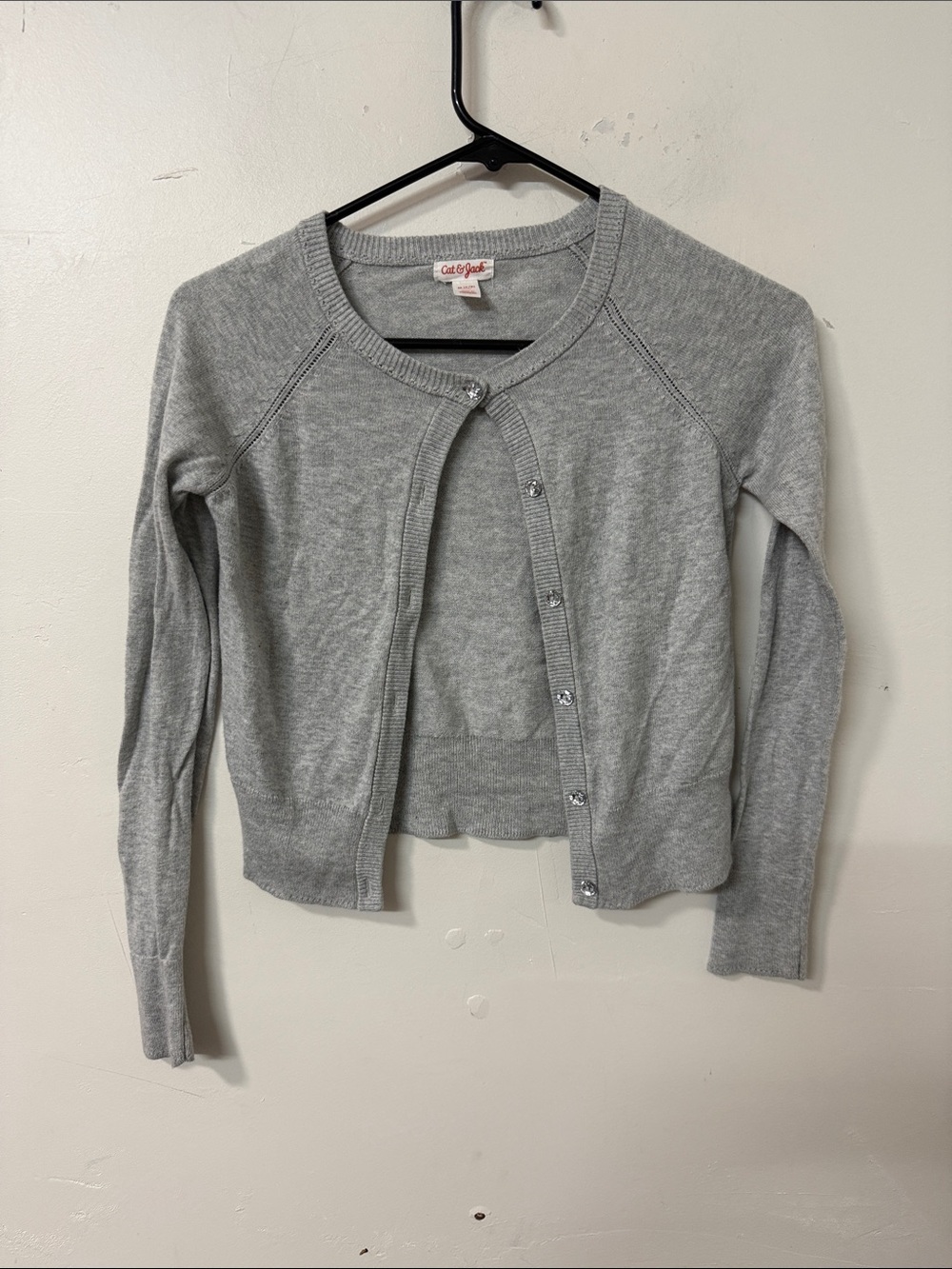 Cat & Jack Gray Girls' Button Cardigan